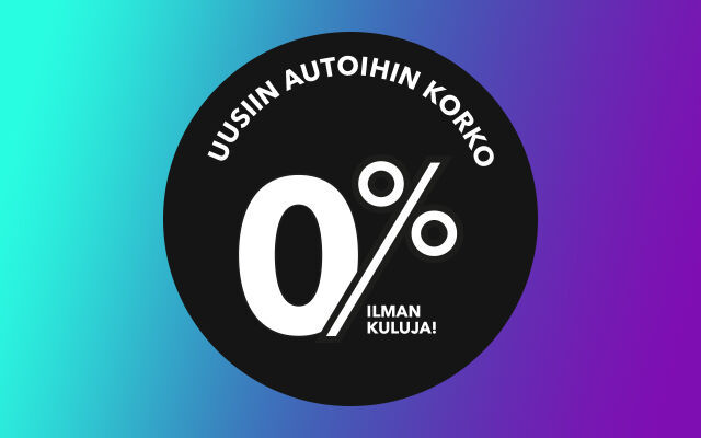 Uusiin autoihin rahoitus 0 % ilman kuluja