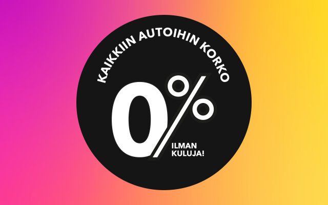 Uusiin ja vaihtoautoihin rahoitus 0 % ilman kuluja