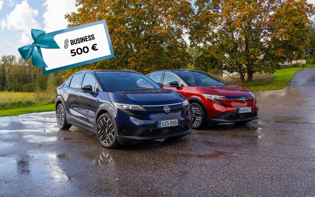 Nissan LEAF 0,99 % rahoituksella ja 500 € lahjakortti