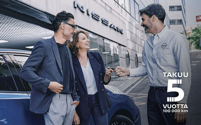 Nissan-henkilöautoihin nyt viiden vuoden takuu