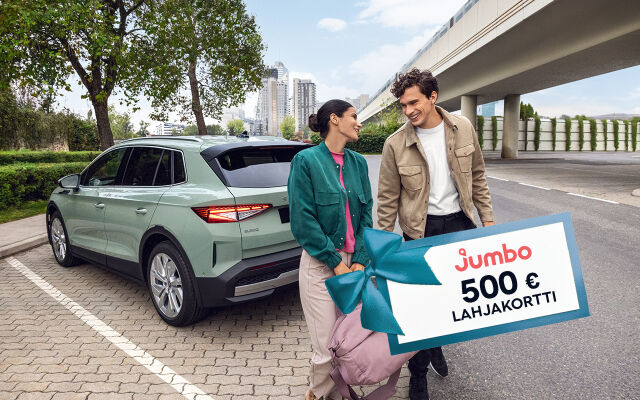 Erään Škoda-malleja 500 € lahjakortti kaupan päälle