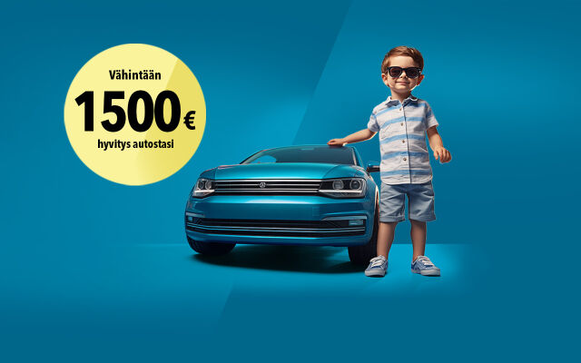 Minimihyvitys vaihtoautostasi nyt 1500 €