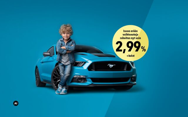 Isoon erään vaihtoautoja korko vain 2,99 % + kulut