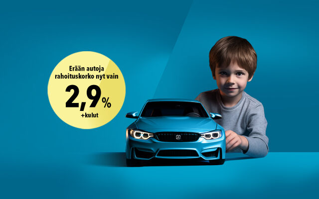 Erään vaihtoautoja korko 2,9 % + kulut
