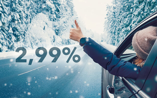 Nyt erään vaihtoautoja kiinteä 2,99 % korko